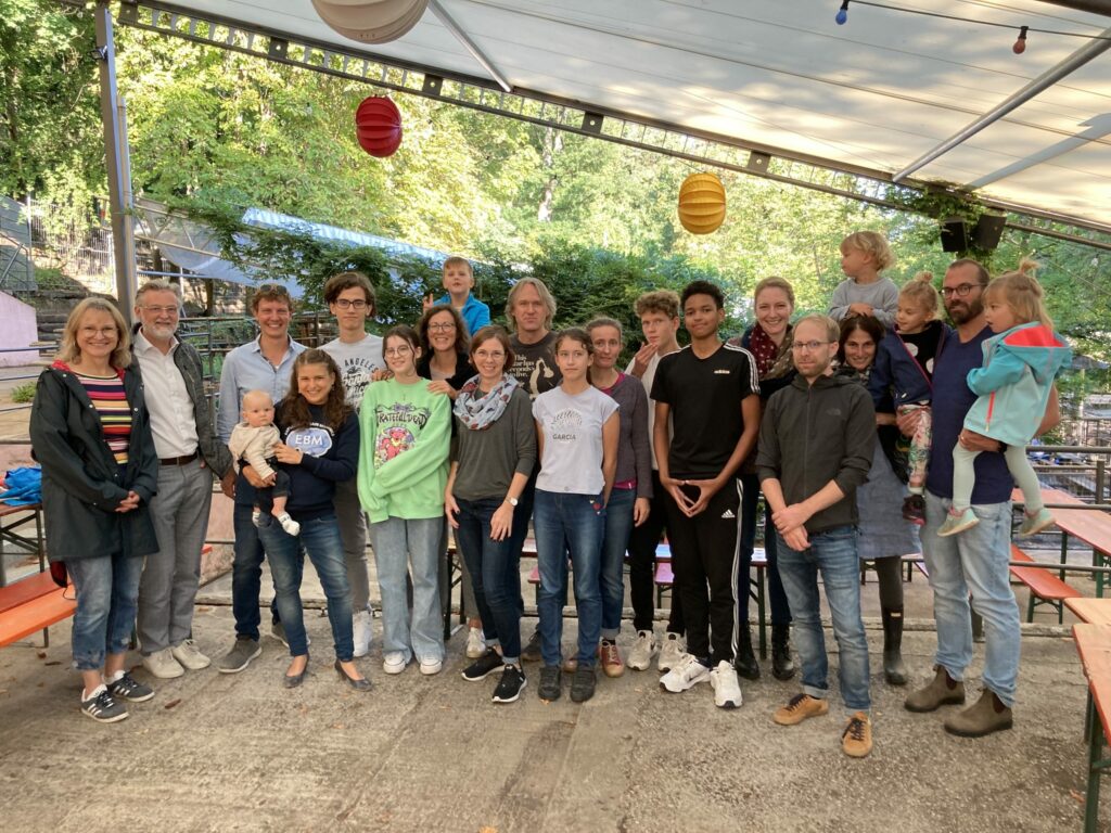 EBM members with families in beergarden