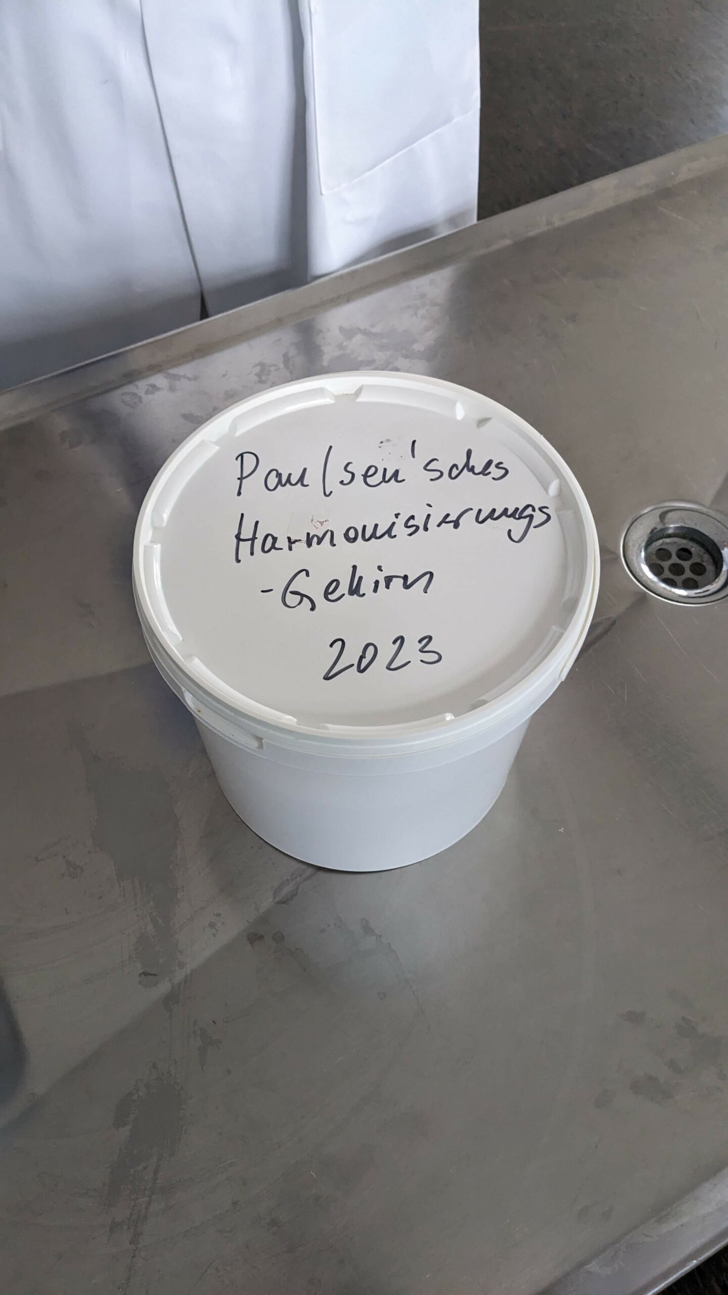 Impressions from the EBM harmonization workshop on neuroanatomy: A bucket with a human brain inside CRC 1540 Exploring Brain Mechanics